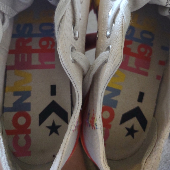 Converse White Chunky Stacked Rainbow Sneakers Size 5 - Picture 4 of 7